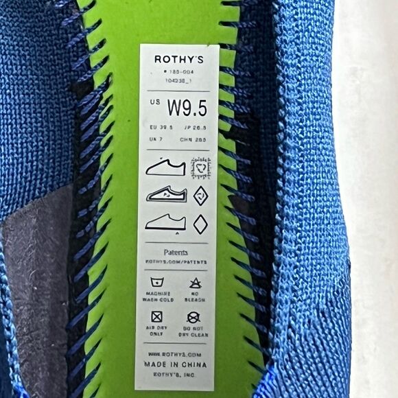 Rothy's The Knot Point II Ocean Blue Pointed Toe Knit Flats Knotted Bow Size 9.5 - Picture 13 of 16